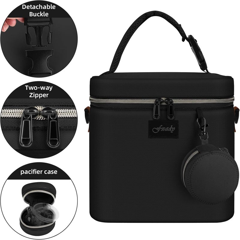 Fxady Breastmilk Cooler Bag with Ice Pack, Insulated Baby Bottle Tote Bag for 6 Bottles Up to 9 oz, Clip-On Pouch for Baby Essentials, Leakproof, Waterproof, Shoulder Strap for Nursing Moms - Image 5